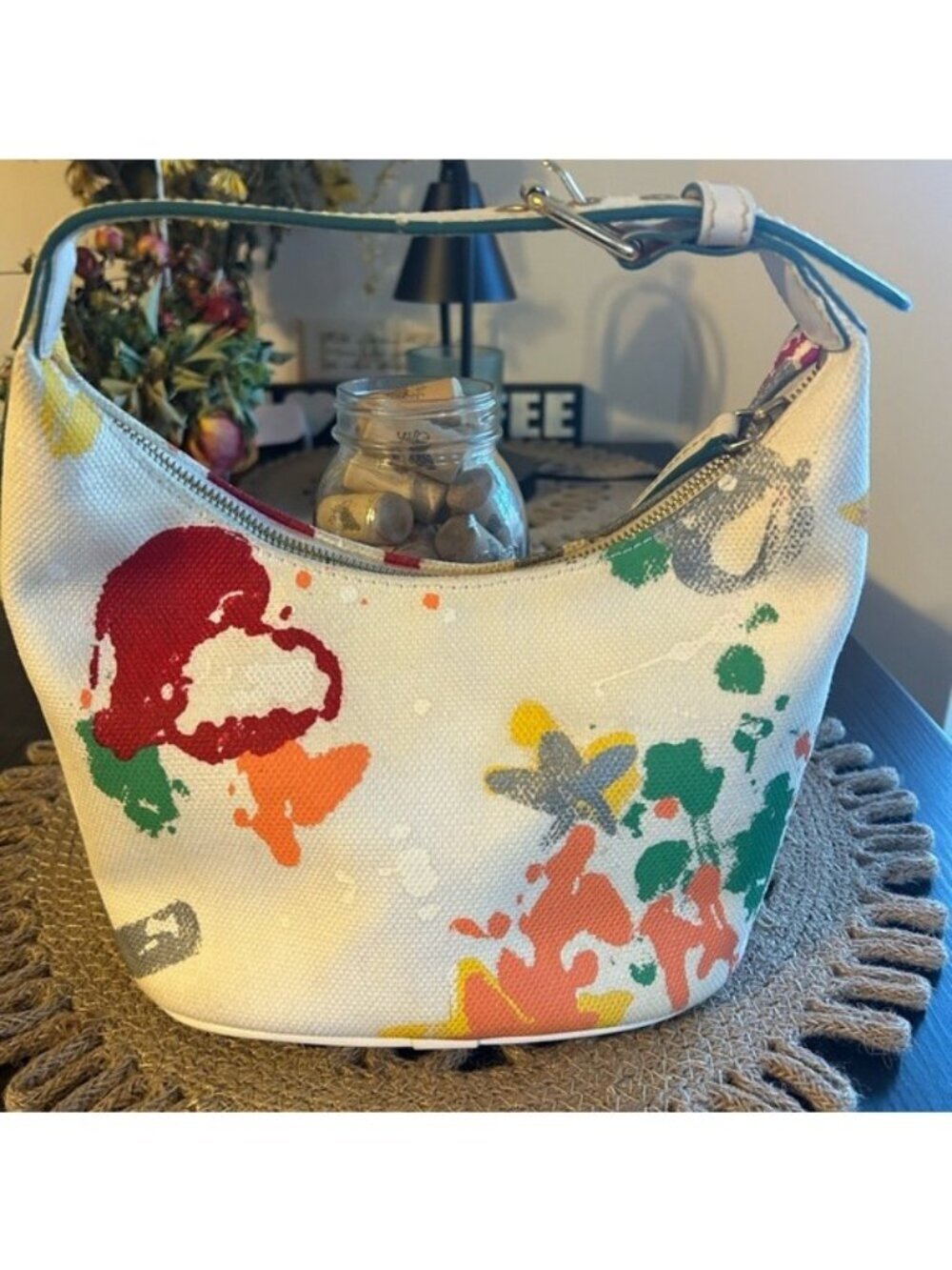 Dooney & Bourke Graffiti Paint  mini hobo, EUC